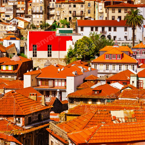 Preview: View To Historic Center City Of Porto In Portugal, Instagram Effect