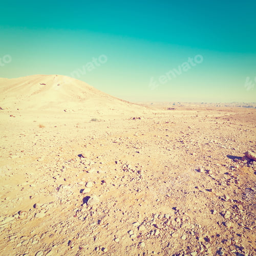 Preview: Rocky Hills Of The Negev Desert In Israel, Retro Effect