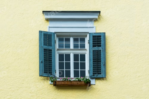 Preview: Typical Window Of A House In A Small Town In Austria. Home In The Austrian City Of St Wolfgang In A