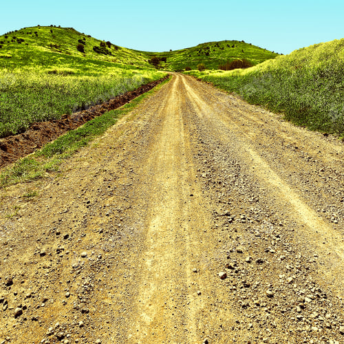 Preview: Dirt Road In The Golan Heights, Early Spring In Israel, Vintage Style Toned Picture