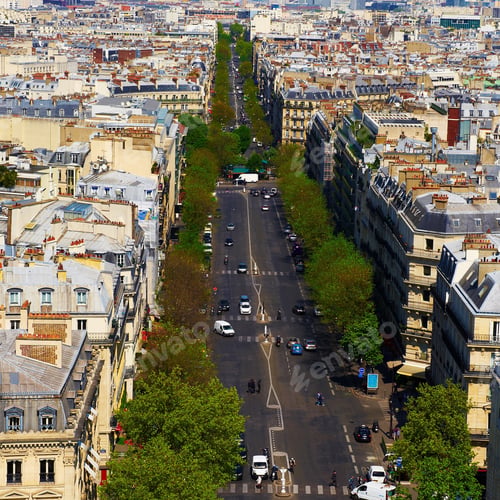 Preview: Bird'S-Eye View Panorama Of Paris Boulevards