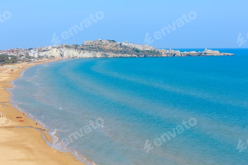 Preview: Summer Lido Di Portonuovo Adriatic Sea Beach View (Vieste, Gargano Peninsula, Puglia, Italy)