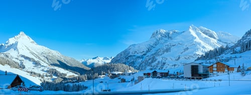 Preview: Winter Mountain Village Panorama (Austria, Tirol, Haselgehr).