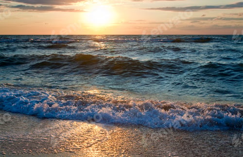Preview: Sea Sunset Surf Great Wave Break On Coastline