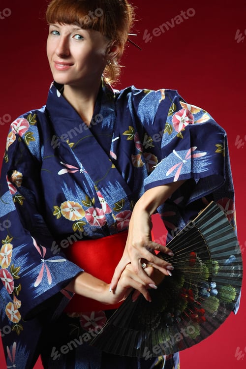 Preview: Beautiful Girl In The Japanese National Dress , Vivid Emotions , Kimono, National Traditions