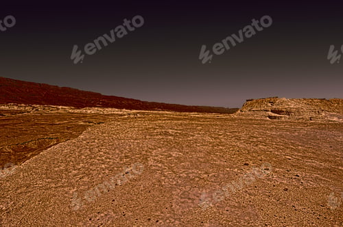 Preview: Rocky Hills Of The Negev Desert In Israel At Sunset. Wind Carved Rock Formations In The Southern