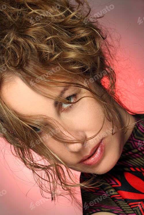 Preview: Beautiful Young Woman. Stylish Hairstyle, Make-Up Art. Vivid Emotions . Gorgeous Long, Wavy Hair