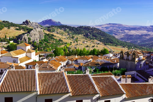 Preview: Aerial View To The Roofs Of White Spanish City Of Grazalema