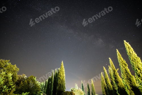 Preview: Pienza Tuscany Italy O July 2019 Agriturismo Castello Di Spedaletto At Night