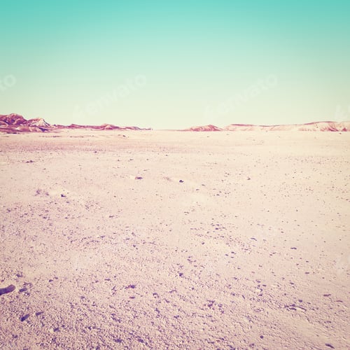 Preview: Sandy Plateau In The Judean Desert On The West Bank Of The Jordan River, Instagram Effect