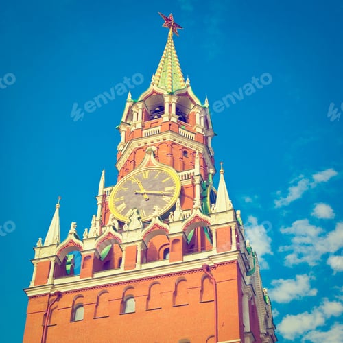 Preview: Spasskaja Tower Of Moscow Kremlin, Instagram Effect