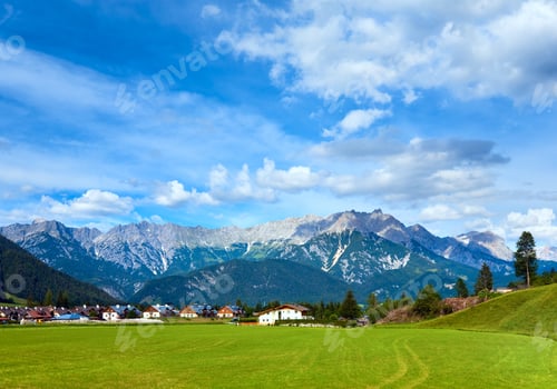 Preview: Alps Mountain Meadow Tranquil Summer View (Austria, Gosau Village Outskirts)