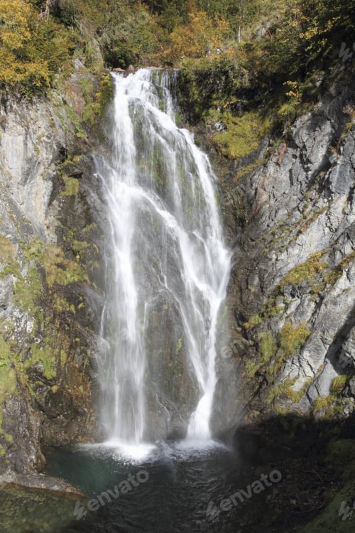 Preview: Saut Deth Pish Waterfall Aran Valley Pyrenees Mountains Lerida Catalonia Spain