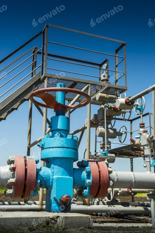Preview: Valve With Piping At The Plant For Gas Production