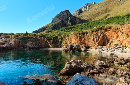 Preview: Paradise Sea Bay With Azure Water And Beach. View From Coastline Trail Of Zingaro Nature Reserve