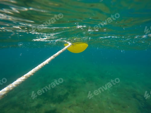 Preview: Underwater Image With Yellow Buoy Las Rotas San Antonio Cape Nature Reserve Denia Alicante Spain