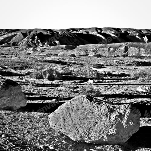 Preview: Stones Of Grand Crater In Negev Desert, Israel, Retro Image Filtered Style