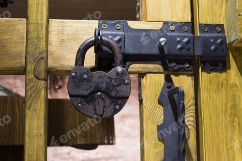 Preview: Closed Padlock On The Bolt
