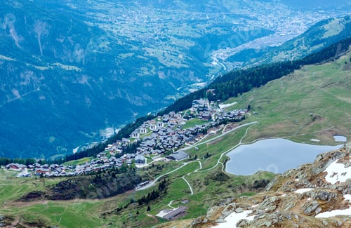 Preview: Mountain Bettmeralp Village (Switzerland) Summer Top View