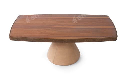 Preview: Luxurious Chestnut Table On A White Background, Side View