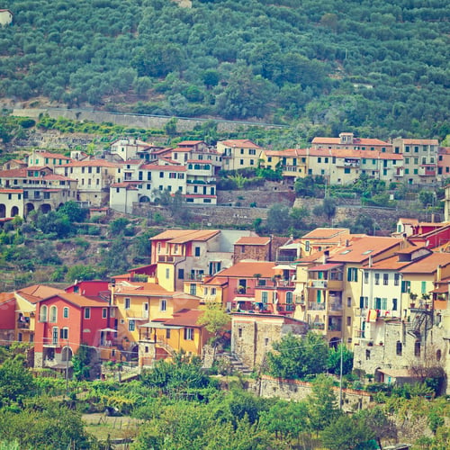 Preview: View Of The Medieval City In Italian Alps, Instagram Effect