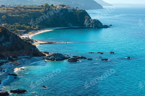 Preview: Beautiful Calabrian Tyrrhenian Sea Coastline Landscape. Not Far From Capo Vaticano Ricardi, Tropea