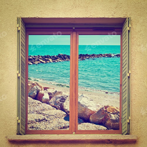 Preview: Surreal View Of Breakwater Through The Window, Instagram Effect