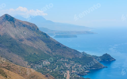 Preview: View From San Biagio Mountain On Tyrrhenian Sea Coast Near Maratea, Basilicata, Italy.