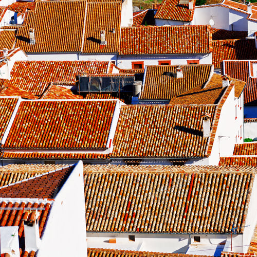 Preview: Bird'S Eye View On The Red Tiles Of The Spanish City Of Grazalema, Instagram Effect
