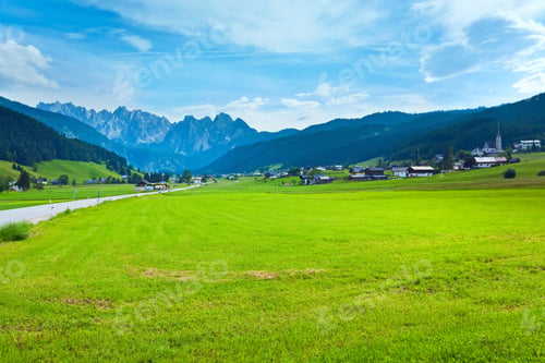 Preview: Alps Mountains Tranquil Summer View (Austria, Gosau Village Outskirts)