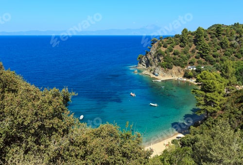 Preview: Aegean Sea Coast Landscape With Beach, View From Above (Chalkidiki, Greece).