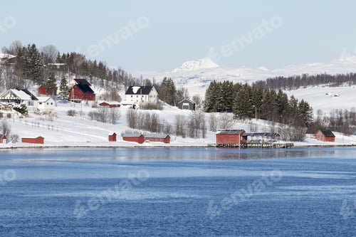 Preview: Winter Landscape Of The Norwegain Sea Near Tromso North Of Norway