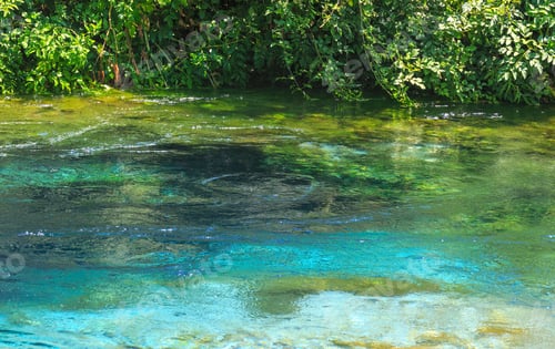 Preview: Blue Eye (Water Spring) With Clear Blue Water Summer View (Near Muzine In Vlore County, Albania).