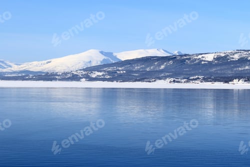 Preview: Winter Landscape Of The Norwegain Sea. Finnsnes Is A Small Town Located In The Municipality Of