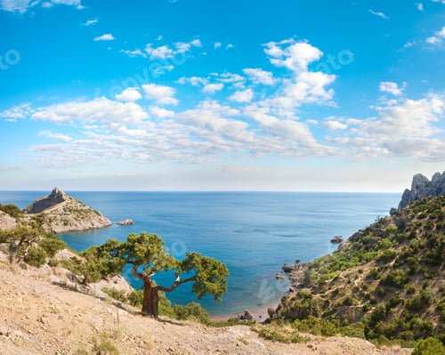Preview: Coastline Of "Novyj Svit" Reserve (Crimea, Ukraine, "Capchik Cape" ). Four Shots Stitch Image.
