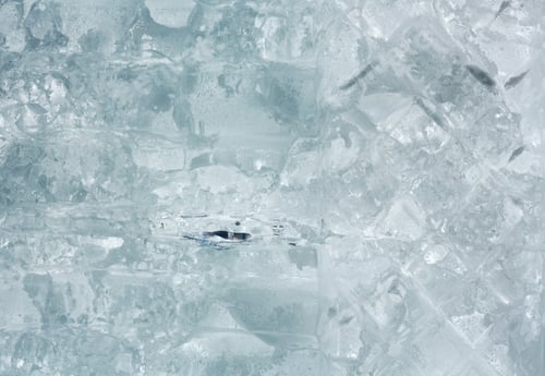 Preview: Glacial Block Of Ice With Interesting Structure Closeup . Winter Background.