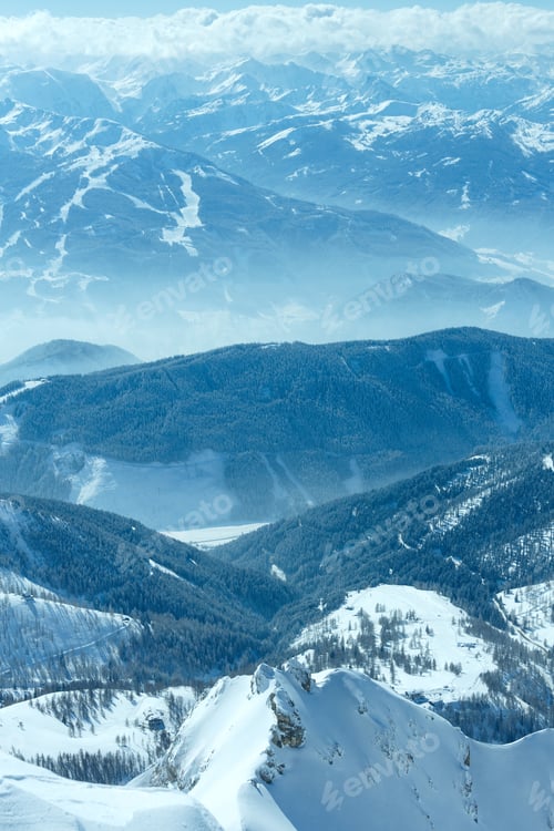 Preview: Winter Hazy View From Dachstein Mountain Massif Top (Austria).