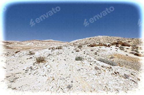 Preview: Rocky Hills Of The Negev Desert In Israel. Wind Carved Rock Formations In The Southern Israel