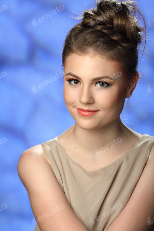 Preview: Portrait Of A Young Woman. Trendy Hairstyles, Trendy Make-Up. Sexy Look
