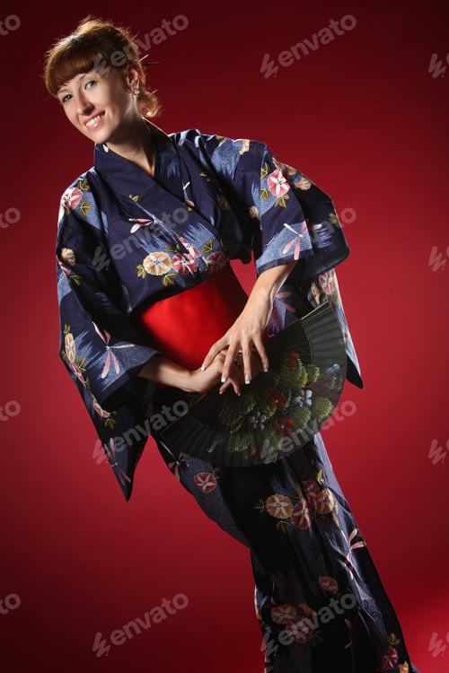 Preview: Kimono And A Fan At A Beautiful Girl