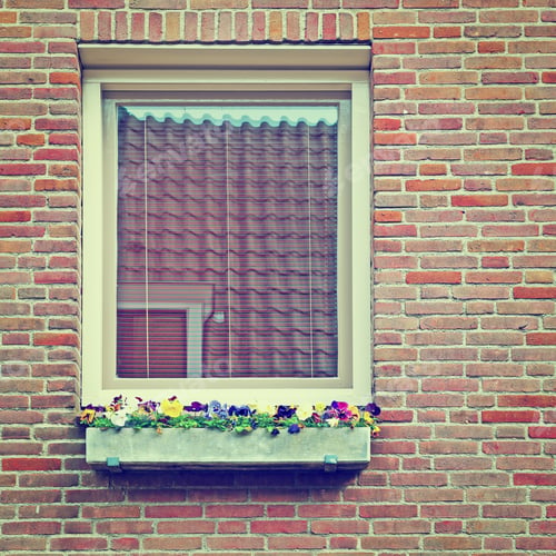 Preview: Window On The Brick Facade In The Dutch City, Instagram Effect