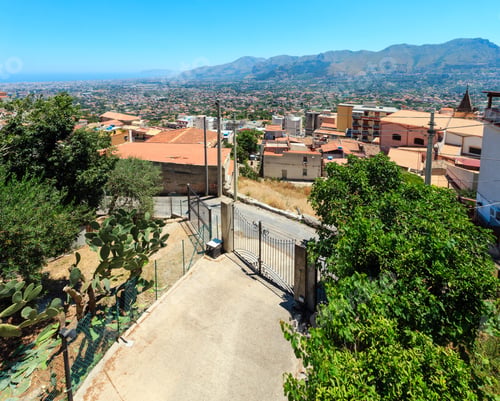 Preview: Palermo City And Tyrrhenian Sea Bay View From The Monreale Town, Sicily, Italy.