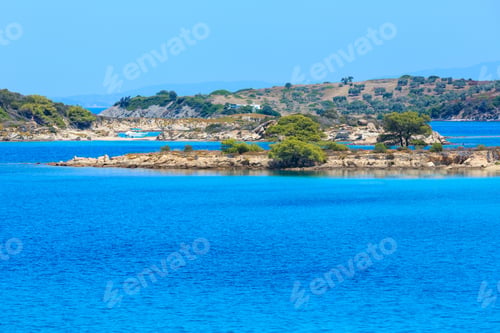 Preview: Beautiful Summer Aegean Sea Coast Landscape (Near Lagonisi , Sithonia, Halkidiki, Greece).