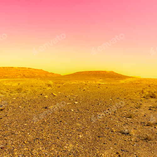 Preview: Rocky Hills Of The Negev Desert In Israel At Sunset. Breathtaking Landscape Of The Rock Formations
