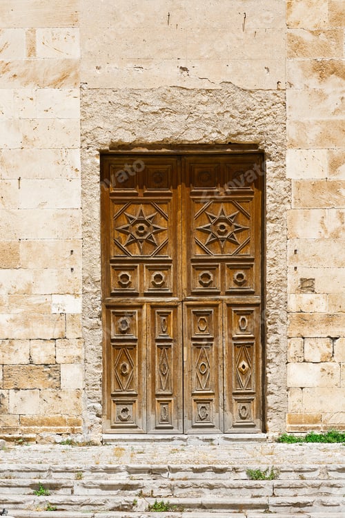 Preview: Wooden Ancient Italian Door In Historic Center Of Palermo