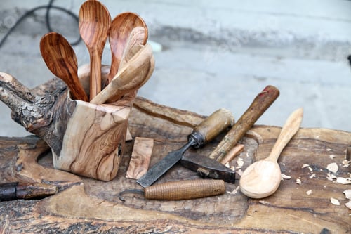 Preview: Wooden Kitchen New Instruments,Medieval Market Festival, Teruel, Aragon, Spain