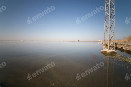 Preview: Flooded Rice Paddy Sueca Valencia Province Spain. La Albufera Nature Reserve In Wintertime.