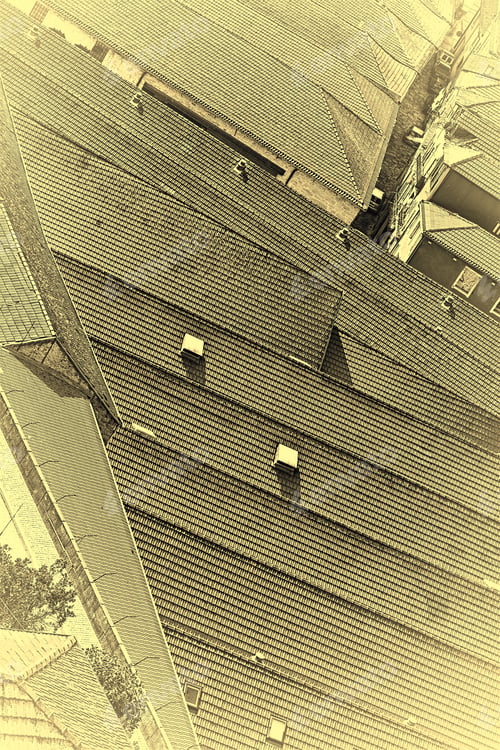 Preview: Aerial View To The Roofs In The Historic Center City Of Porto In Portugal, Stylized Photo