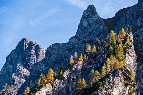Preview: Autumn Alps Rocky Mountain Tops View From Hiking Path, Kleinarl, Land Salzburg, Austria.