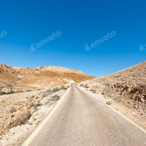Preview: Meandering Road In Sand Hills Of Judean Mountains, Israel